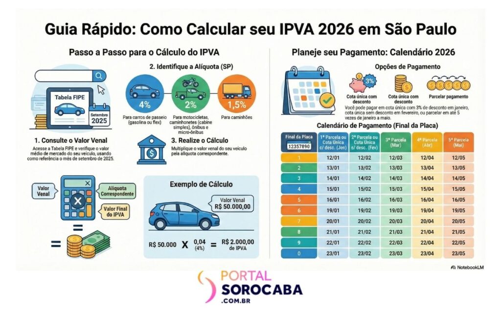 IPVA 2026 em Sorocaba como calcular